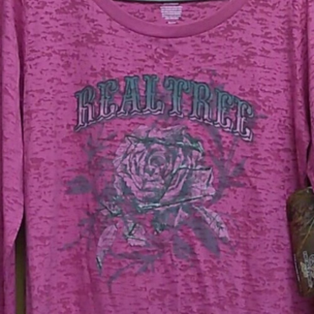 realtree Long Sleeve Pink Rose Small Shirt
